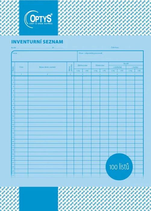 Hlavný obrázok produktu Inventurní seznam A4, 100 listů 1049