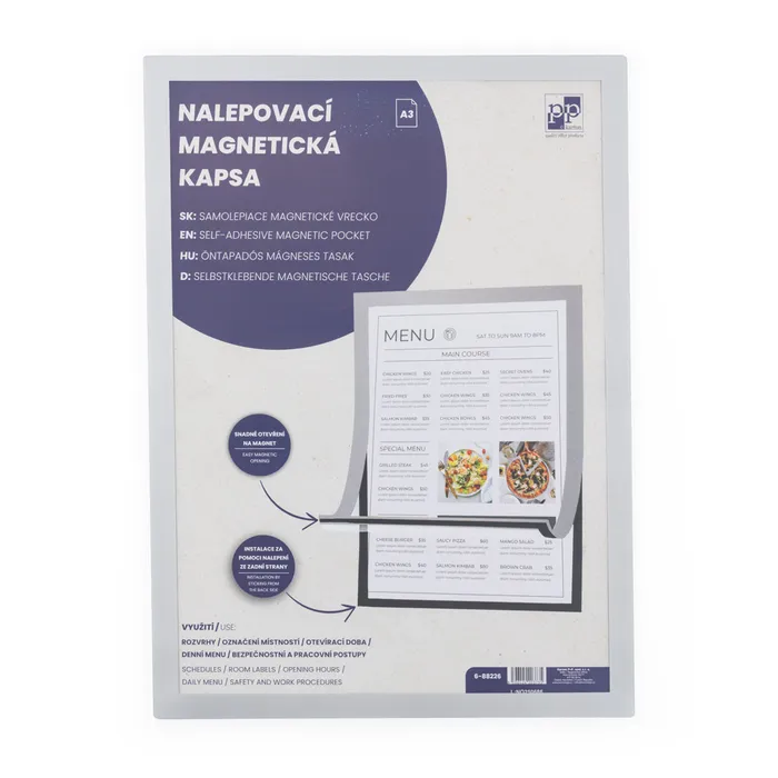 Hlavný obrázok produktu Nalepovací magnetická kapsa A3 stříbrná