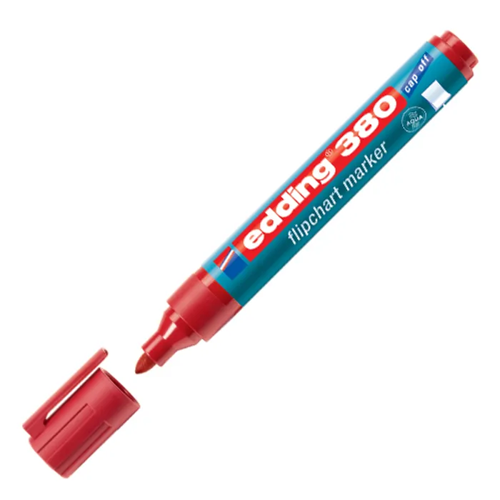 Hlavný obrázok produktu Popisovač na bílou tabuli a flipchart "380", červená, 1,5-3mm, kuželový hrot, EDDING
