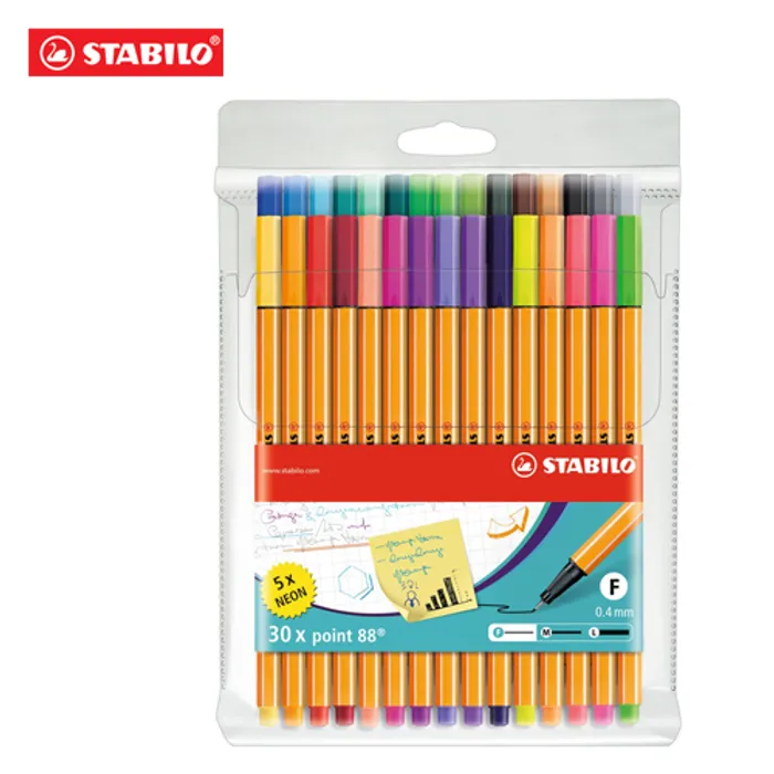 Hlavný obrázok produktu Linery "Point 88", sada, 25 + 5 různých barev, 0,4 mm, STABILO