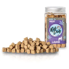 KIDDOG Super Premium 100% mrazená sušená jahňacia kocky - čisté jahňacie mäso, mrazená sušená 105 g