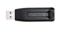 USB flash disk V3, čierna-sivá, 64GB, USB 3.0, 60/12MB/sec, VERBATIM