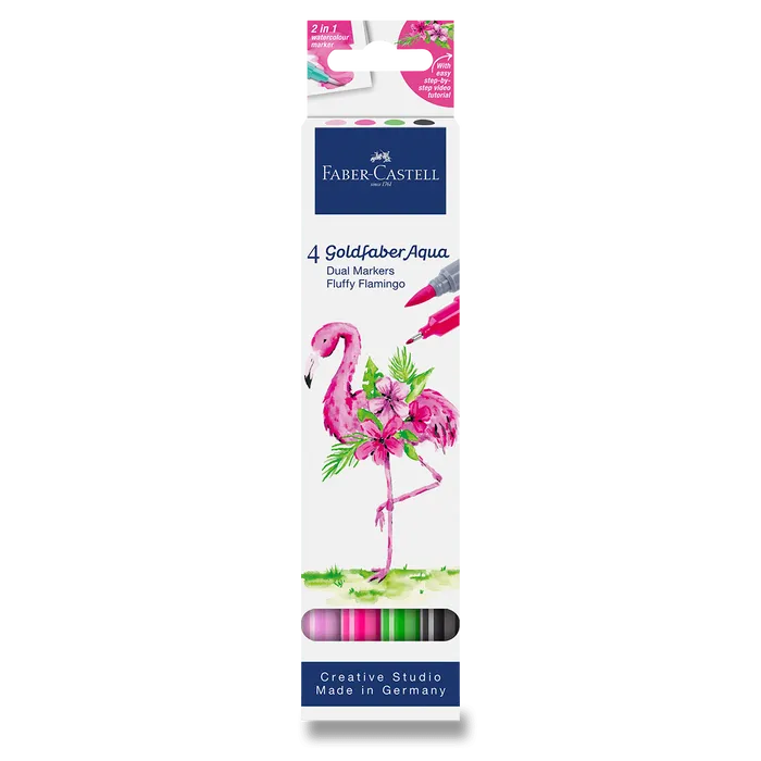 Hlavný obrázok produktu Popisovač Faber-Castell Goldfaber Aqua Dual Marker Fluffy Flamingo [4 ks]
