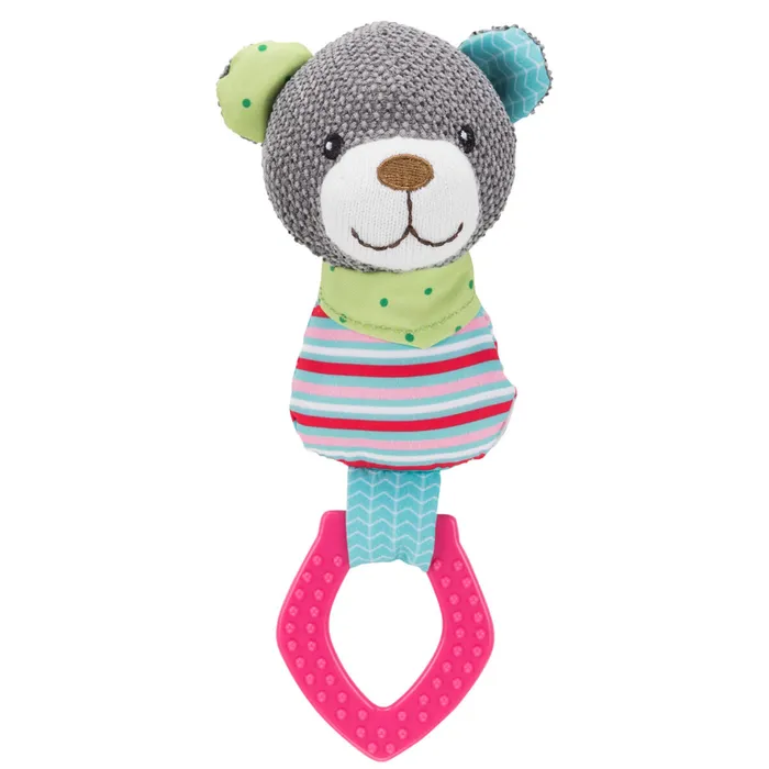 Hlavný obrázok produktu JUNIOR plyšový medvídek s plastovým kroužkem, zvukový, 23 cm