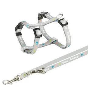 JUNIOR postroj s vodítkom pre šteňatá, svetlosivá M-L: 27-45 cm/10 mm, 2,00 m