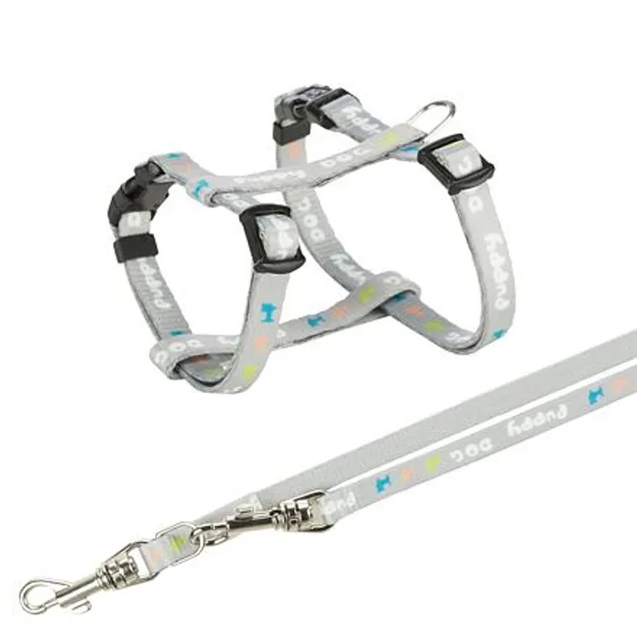 Hlavný obrázok produktu JUNIOR postroj s vodítkem pro štěňata, světlešedá M-L: 27-45 cm/10 mm, 2,00 m