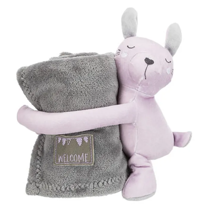 Hlavný obrázok produktu JUNIOR set - deka 75 x 50 cm + plyšový medvídek, šedá/světle fialová