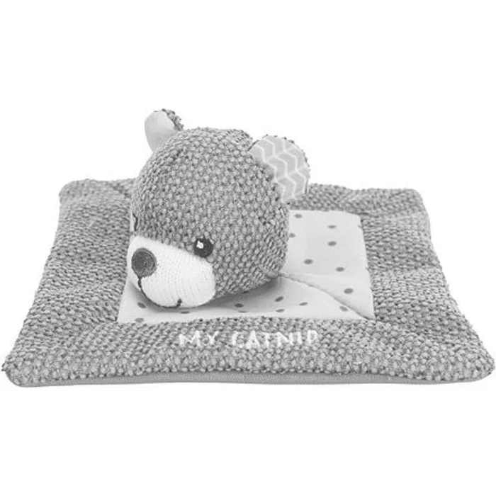 Hlavný obrázok produktu JUNIOR snuggler - plyšový mazlíček, čtverec s medvědí hlavou 13 x 13 cm