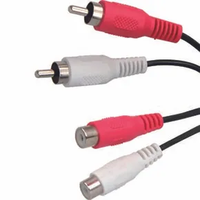 Kabel Cinch 2x M- Cinch 2x F, 5m, czarny