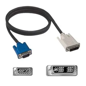 Kábel DVI (18+5) M-VGA (D-sub) M, 2m, čierna