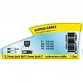 Ďalší obrázok produktu Predĺžovací audio kábel Jack (3,5mm) M - Jack (3,5mm) F, JACK, 1.5m, čierna, Logo