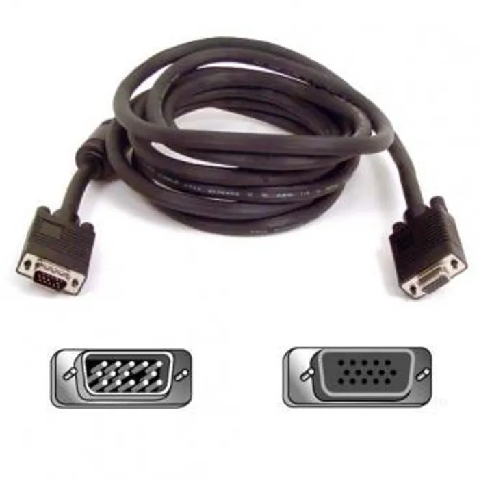 Hlavný obrázok produktu Kabel SVGA (15) M- SVGA (15) F, SVGA, 2m, stíněný, černá