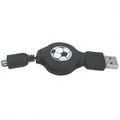 USB kábel (1.1), USB A M - 4-pin M, 0.7m, navíjacia, čierny, Logo, HIROSE
