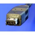 USB kábel (1.1), USB A M - 4-pin M, 0.7m, navíjacia, čierny, Logo, HIROSE