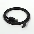 USB kábel (2.0), USB A M reversible - microUSB M reversible, 0.3m, plochý, čierny, obojstranný