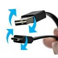 Ďalší obrázok produktu USB kábel (2.0), USB A M reversible - microUSB M reversible, 1m, plochý, čierny