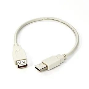 USB kábel (2.0), USB A M - USB A F, 0.3m, čierny/biely, Logo, blister