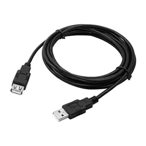 USB predlžovačka (2.0), USB A M - USB A F, 3m, čierny, Logo, cena za 1 kus