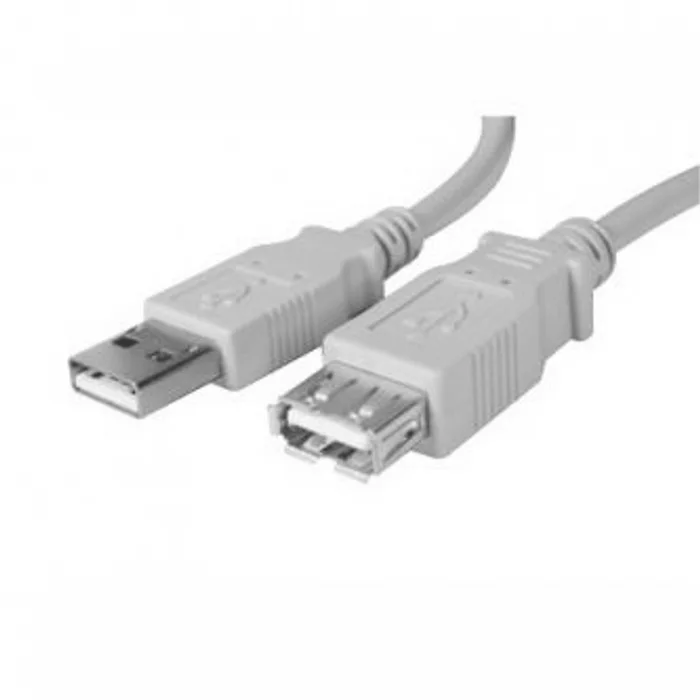Hlavný obrázok produktu Kabel USB (2.0), USB A M- USB A F, 3m, šedý, Logo
