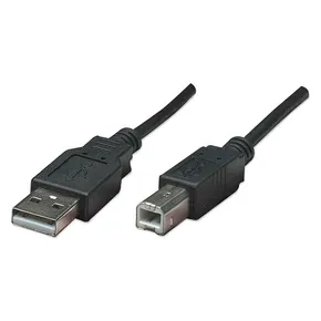 USB kábel (2.0), USB A M - USB B M, 3m, čierny, Logo, blister
