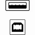 USB kábel (2.0), USB A M - USB B M, 5m, čierny, Logo