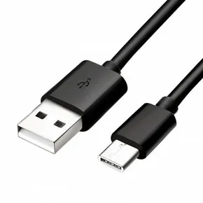 USB kábel (2.0), USB A M - USB C M, 1m, čierny, Logo, blister