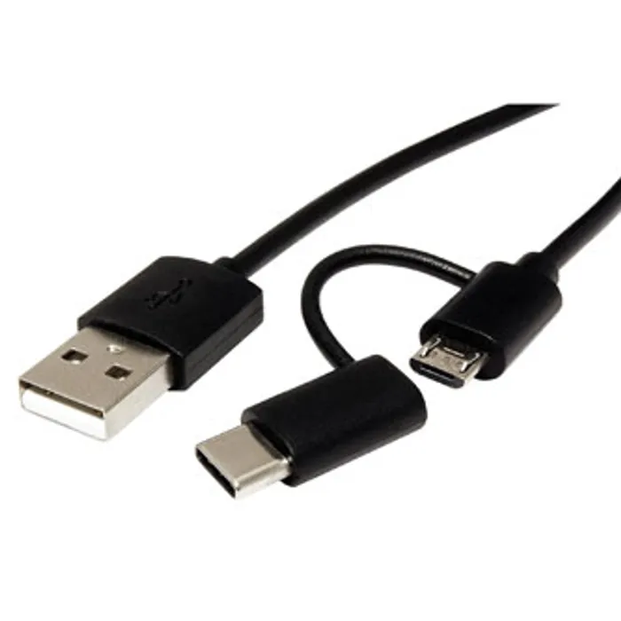 Hlavný obrázok produktu Kabel USB (2.0), USB A M- USB micro B M, 1m, kulatý, černý, plastic bag