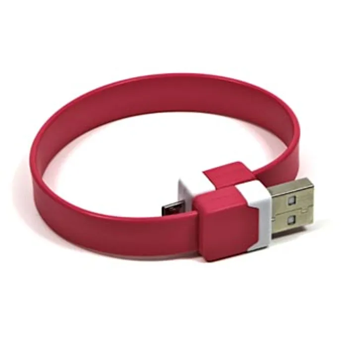Hlavný obrázok produktu Kabel USB (2.0), USB A M- USB micro M, 0.25m, růžový, Logo, blistr, náramek