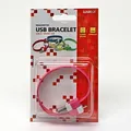 Ďalší obrázok produktu USB kábel (2.0), USB A M - microUSB M, 0.25m, ružový, Logo, blister, náramok