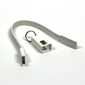 Ďalší obrázok produktu USB kábel (2.0), USB A M - microUSB M, 0.2m, biely, kľúčenka