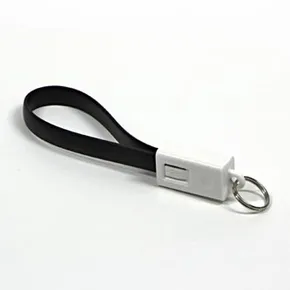 USB kábel (2.0), USB A M - microUSB M, 0.2m, čierny, kľúčenka