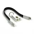 Ďalší obrázok produktu USB kábel (2.0), USB A M - microUSB M, 0.2m, čierny, kľúčenka