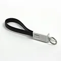 USB kábel (2.0), USB A M - microUSB M, 0.2m, čierny, Logo, blister, kľúčenka