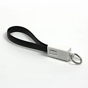 USB kábel (2.0), USB A M - microUSB M, 0.2m, čierny, Logo, blister, kľúčenka