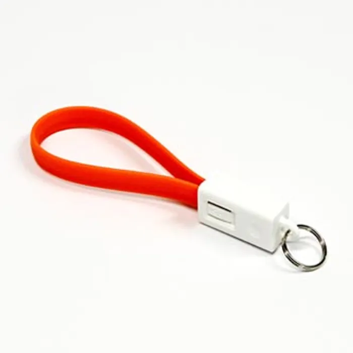Hlavný obrázok produktu Kabel USB (2.0), USB A M- USB micro M, 0.2m, oranžový, Logo, blistr, klíčenka