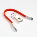 Ďalší obrázok produktu Kabel USB (2.0), USB A M- USB micro M, 0.2m, oranžový, Logo, blistr, klíčenka