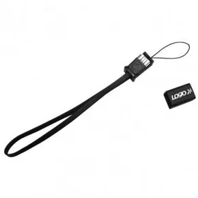 USB kábel (2.0), USB A M - microUSB M, 0.3m, čierny, Logo, pútko na mobil