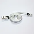 USB kábel (2.0), USB A M - microUSB M, 1m, plochý, biely, Logo, blister