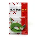 Ďalší obrázok produktu USB kábel (2.0), USB A M - microUSB M, 1m, plochý, zelený, Logo, blister