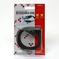Ďalší obrázok produktu USB kábel (2.0), USB A M reversible - microUSB M reversible, 1m, reversible, čierny, Logo, blister
