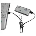 USB kábel (2.0), USB A M - miniUSB M, 0.3m, čierny, Logo, pútko na fotoaparát