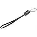 USB kábel (2.0), USB A M - miniUSB M, 0.3m, čierny, Logo, pútko na fotoaparát