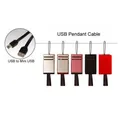 USB kábel (2.0), USB A M - miniUSB M, 0.3m, čierny, Logo, pútko na fotoaparát