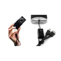 USB kábel (2.0), USB A M - miniUSB M, 0.3m, čierny, Logo, pútko na fotoaparát