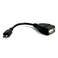 Kábel USB (2.0), USB micro OTG M-USB A OTG F, 0.15m, čierny