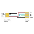 Ďalší obrázok produktu Kábel USB (2.0), USB micro OTG M-USB A OTG F, 0.15m, čierny