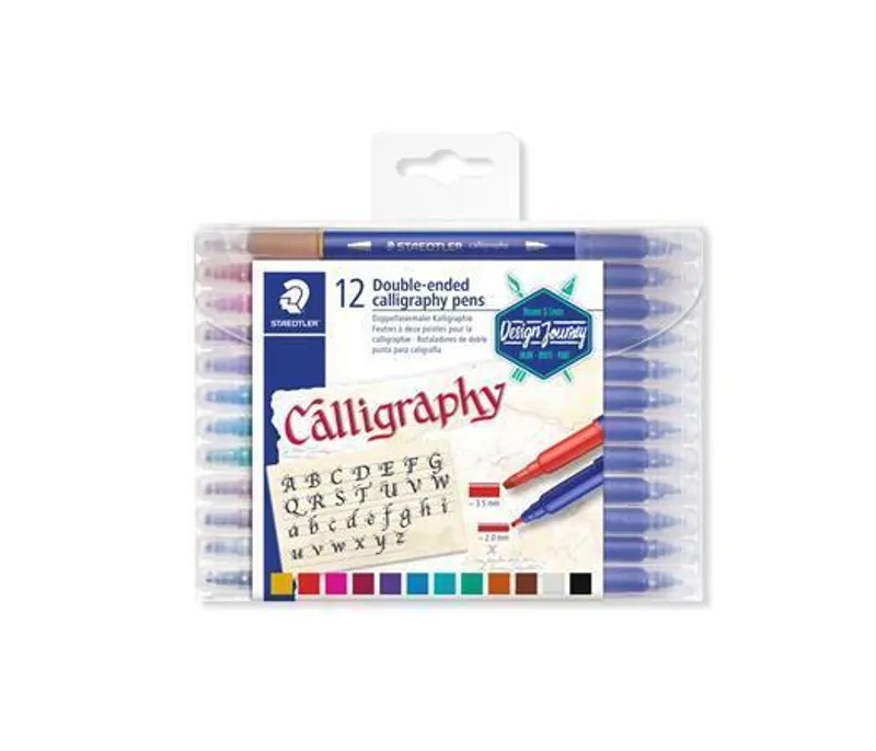 Hlavný obrázok produktu Kaligrafické popisovače "Calligraph Duo", sada, 12 barev, 2,0/3,5 mm, oboustranné, STAEDTL