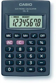 Kalkulačka vreckový, 8miestny displej, CASIO HL-4T