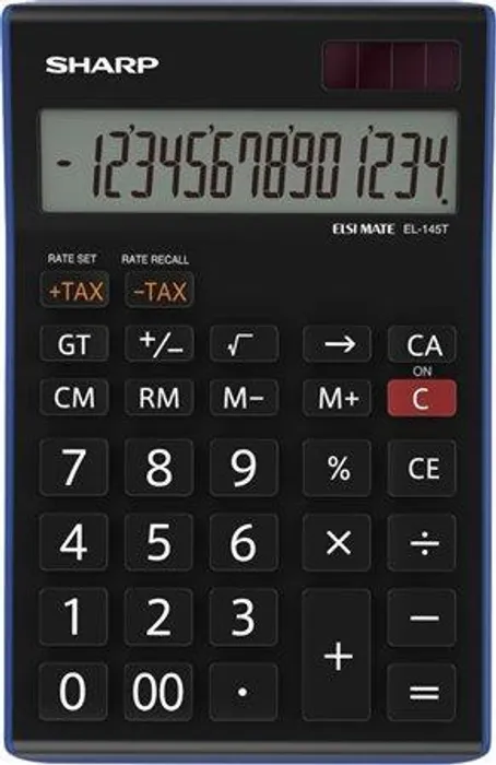 Hlavný obrázok produktu Kalkulačka, stolní, 14místný displej, SHARP "EL-145TBL"