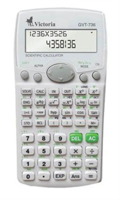 Hlavný obrázok produktu Kalkulačka vědecká, 283 funkcí, ekologická, VICTORIA "GVT-736", bílá